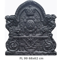  Decorated cast iron fireplace plate